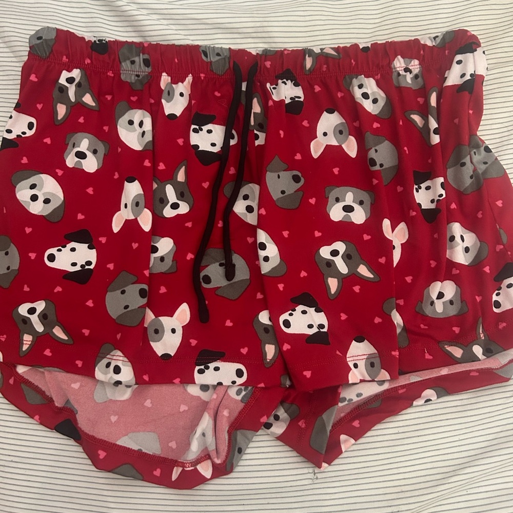 Women's Red Dog Print Pajama Shorts